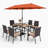 Arlane 6 - Person Patio Dining Set with Rectangular Table , Cushions Included-795598878