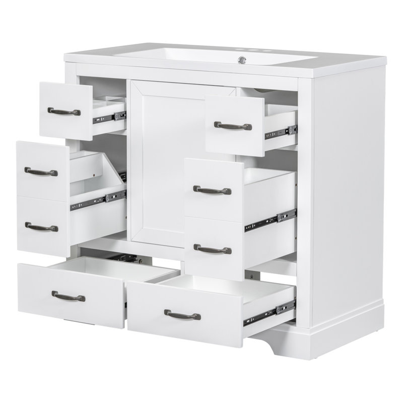 36-Inch Bathroom Vanity, White