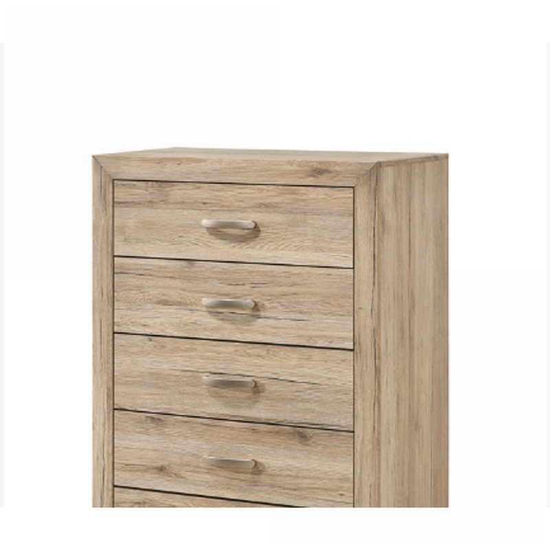 Chests | Miquell Natural 5-Drawer Chest with Smooth Glides | Natural | Synthetic Wood