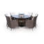 Paquette 6 - Person Wicker Patio Dining Set with Round Table , Cushions Included-1894593154-1894593157
