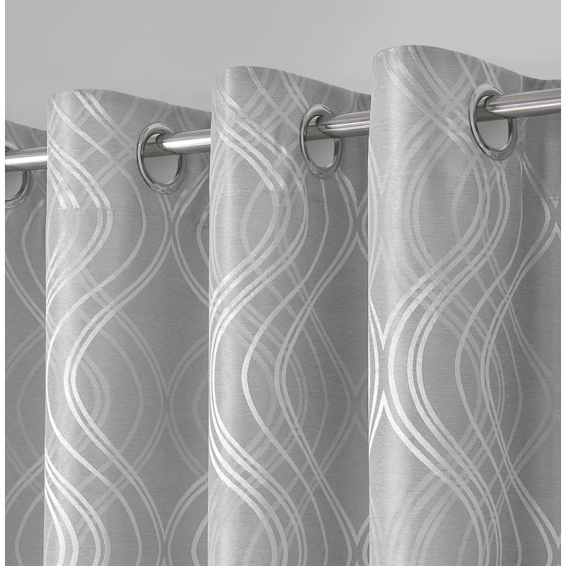 Chloye Curtain Single Panel, 116.84cm Width x 182.88cm Drop, Light Grey