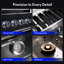 Ensemble d'îlot de cuisine extérieur modulaire 3 pièces avec barbecue à 8 brûleurs, réfrigérateur et roues Akoah