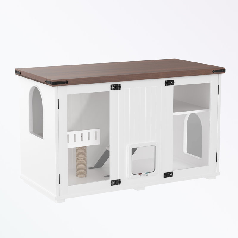 Cat litter box hosue With LED Light, Stairs and Cat Scratching Post