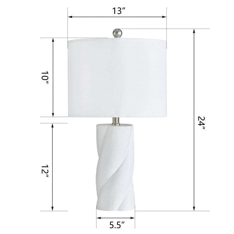 Lampe de table moderne en céramique Earthalee, Blanc
