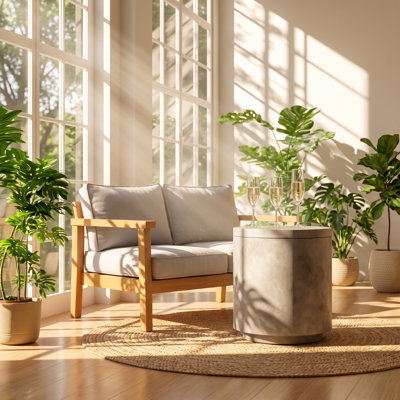 Table de bout pour glacière d'extérieur en béton amovible H 14,8 po x l 14,8 po x H 17,1 po HEMCEMER