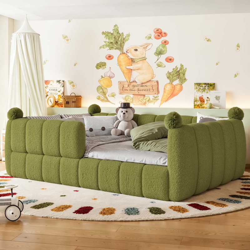 Lit tapissier pour enfants, Full / Double, Green
