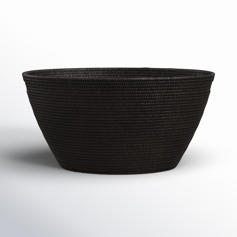 Rael Hand Woven Laundry Basket with Handles, Espresso