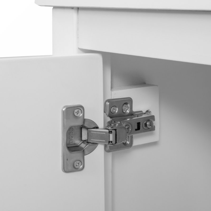 30" Bathroom Vanity Base Only, Solid Wood Frame, Bathroom Storage Cabinet With Doors And Drawers, Blanc