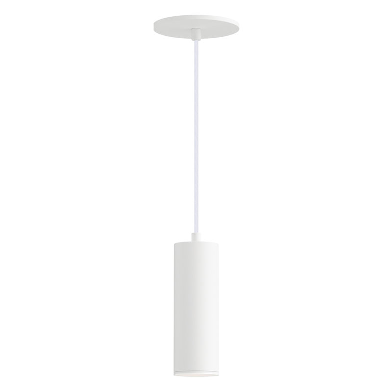 Calibro-Outdoor Pendant, White, 7.5" H x 2.5" W x 2.5" D