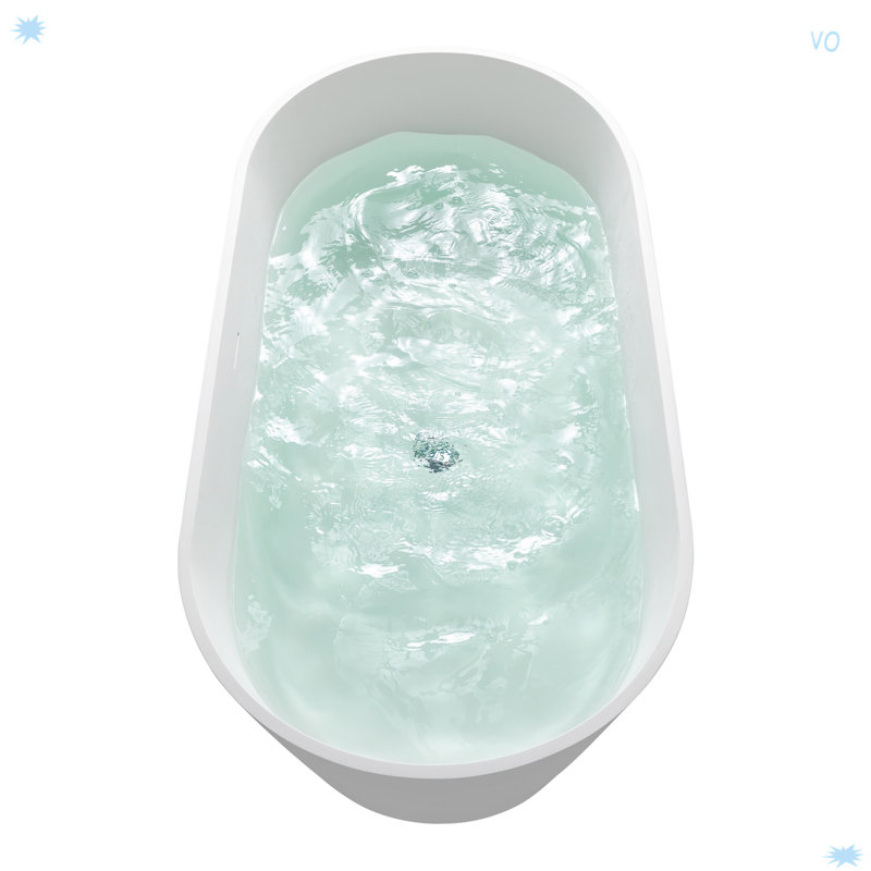 63" Solid Surface Soaking Bathtub