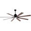 Ventilateur de plafond moderne de style ferme de 183 cm avec lumière et télécommande, moteur CC réversible à 6 vitesses, grand ventilateur de plafond industriel pour salon
