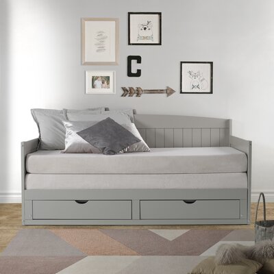 Beckett Twin to King Solid Wood Frame Extendable Daybed with Storage Drawers and Trundle Guest bed -  Rosecliff Heights, 78C99CC825FB4A898A19A0ED7FF7FCE4