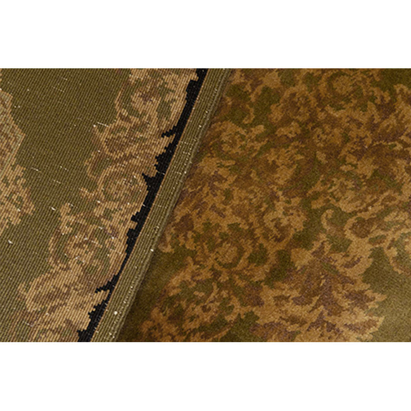 Tapis vert et jaune noué à la main de haute qualité