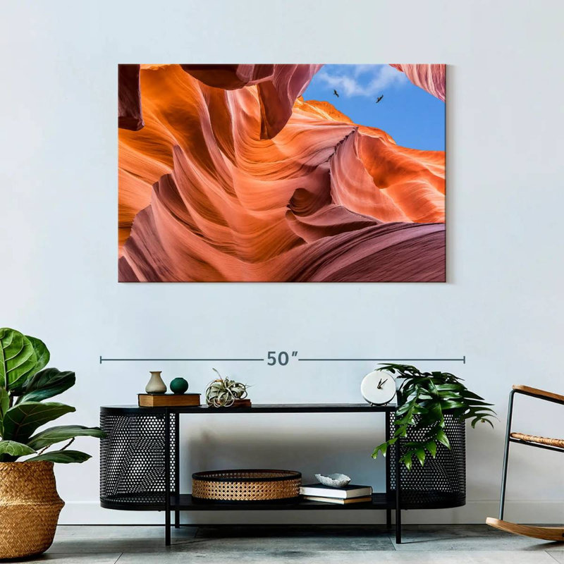 Vue du ciel d'Alvord Antelope Canyon, H 30 po x l 45 po