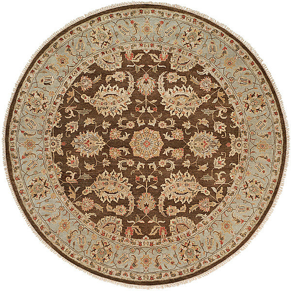 Wool Oriental Area Rug, Round 8'