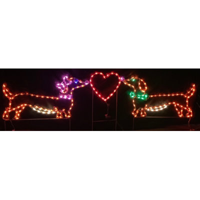 Saint-Valentin, M. et Mme. Teckel avec cœur