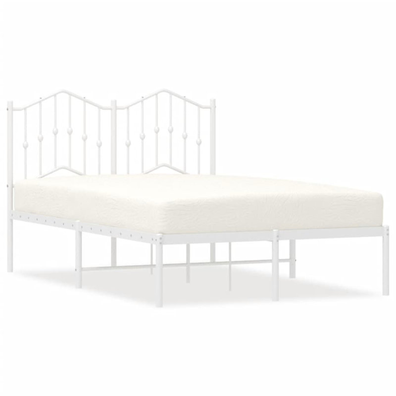 Affton Metal Bed, White, Small Double (4')
