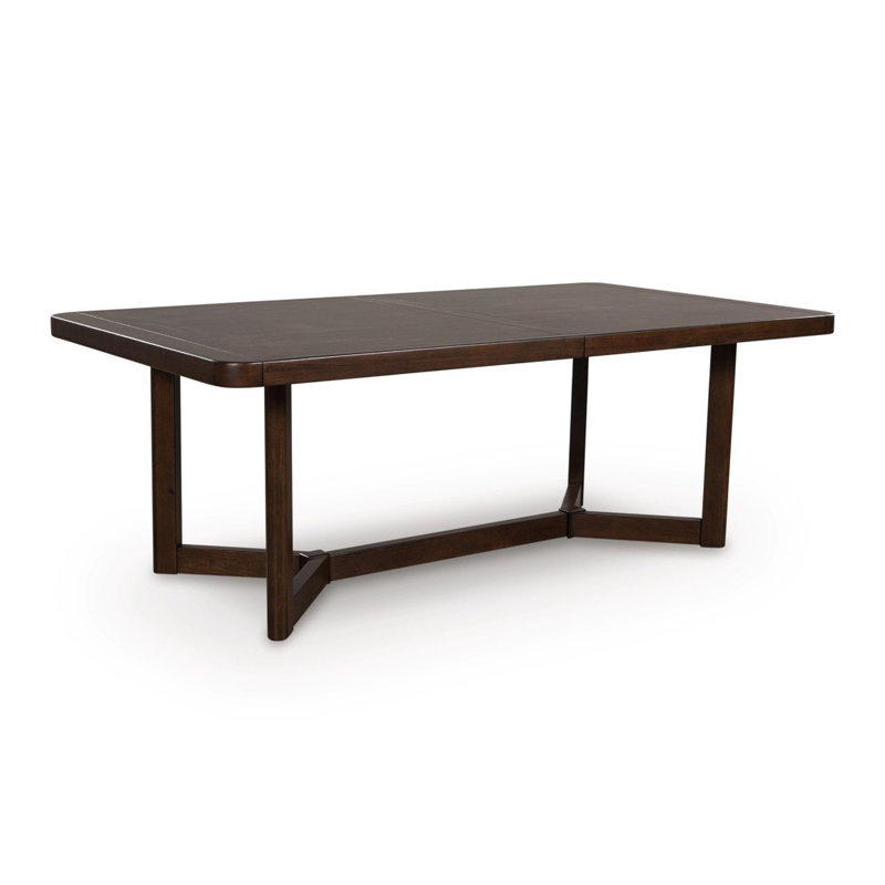 Table de salle à manger à rallonge Dely, plateau rectangulaire de 84 à 108 pouces, bois brun foncé