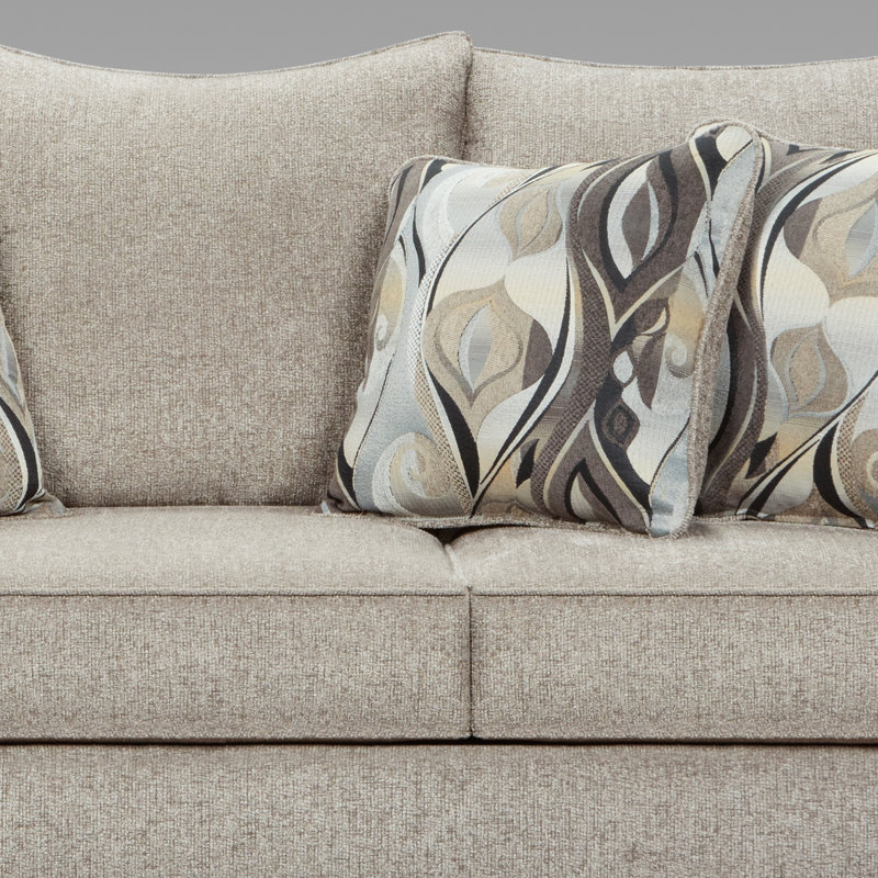 Rabelais Flared Arm Sofa, Gris, 39" H x 90" W x 38" D