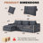 Boneless 108" No Assembly Required Modular Corduroy Sectional Sofa With Deep Seat, 3 Thickened Seat Cushions, 2 Throw Pillows, Compression Sofa-1993449546