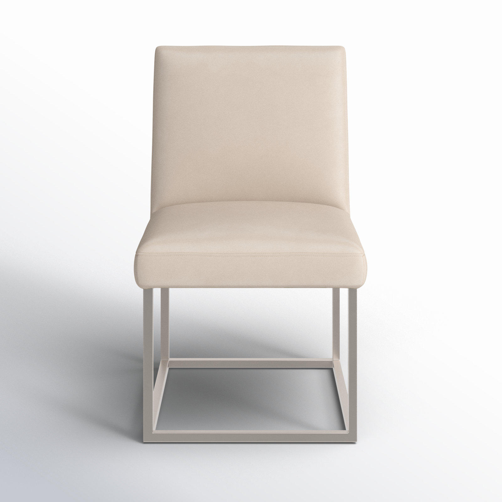 Athens Upholstered Stainless Steel Side Chair, Silver, Taupe Velvet