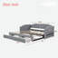 Extendable Upholstered Daybed With 2 Storage Drawers And Led Light-820520824