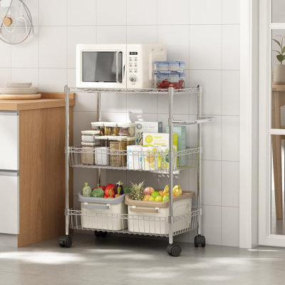 Chariot de cuisine sur roulettes 3 niveaux