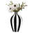  Gelb Handmade 11" Ceramic Black And White Striped Vase-811211502