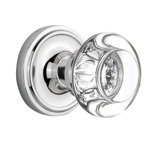 Classic Rosette with Round Clear Crystal Door Knob