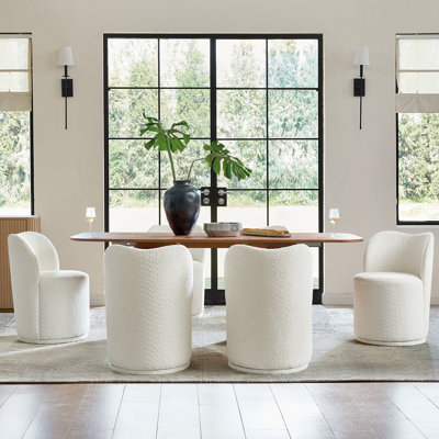  Clester 21.5"W Modern 360-Degree Swivel Dining Chair Set of 6