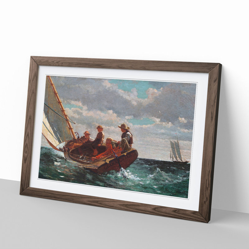 A Fair Wind by Winslow Homer - Picture Frame Painting, 36cm H x 48cm W x 2cm D, Walnut Framed