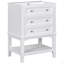 Meuble-lavabo 24 po avec lavabo, armoire de rangement avec tiroir et tablette ouverte, structure en bois massif, blanc