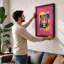 Leopard in Pink Pop Art 1 Piece Single Picture Frame Wall Art-136554433-136554437