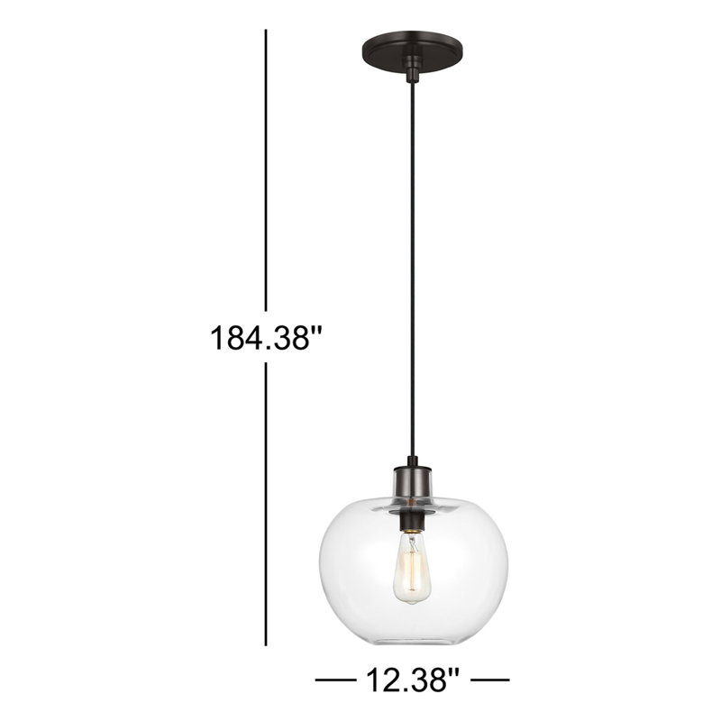 Rumford 1 - Light Sphere Pendant, Aged Iron, 12.5" H x 12.38" W x 12.38" D