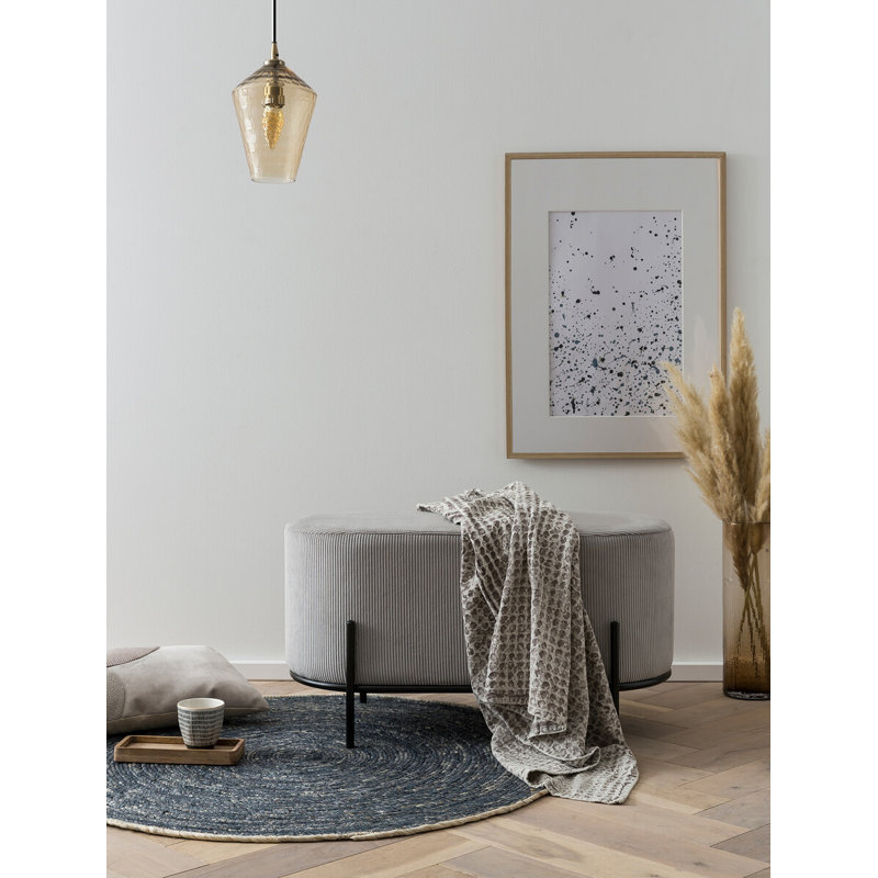 Akua 80cm Wide Oval Footstool Ottoman, Light Grey