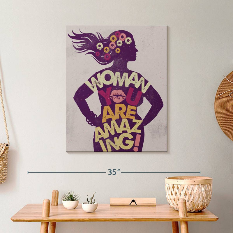 «Woman You Are Amazing» sur toile, H 25 po x l 20 po x P 1,25 po