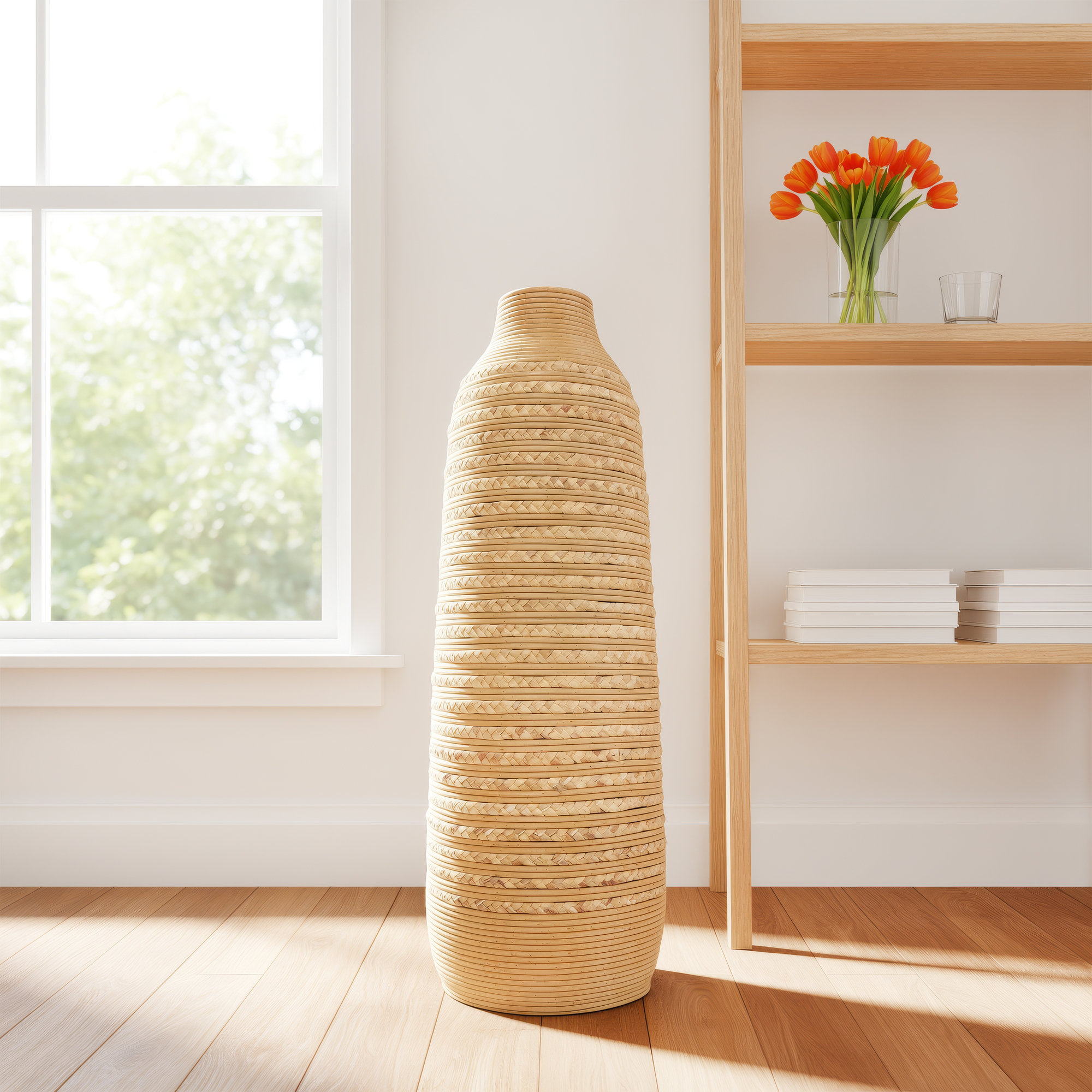 Wynda Handmade Seagrass Table Vase, Medium