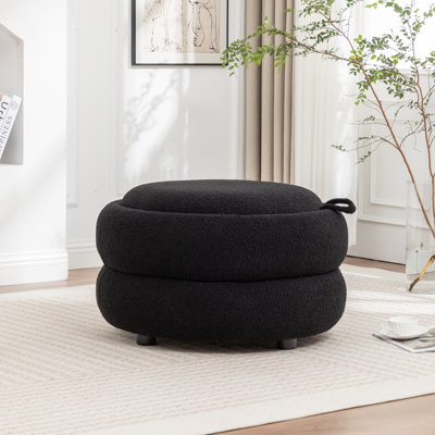 Upholstered Round Storage Ottoman