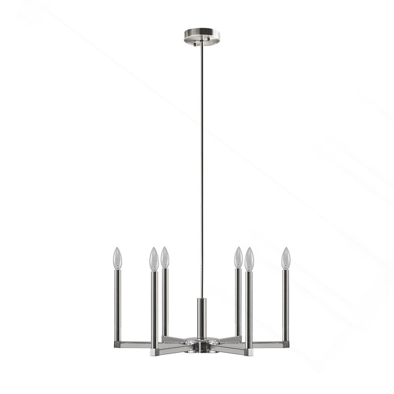 Lustre 6 lumières de style candélabre contemporain