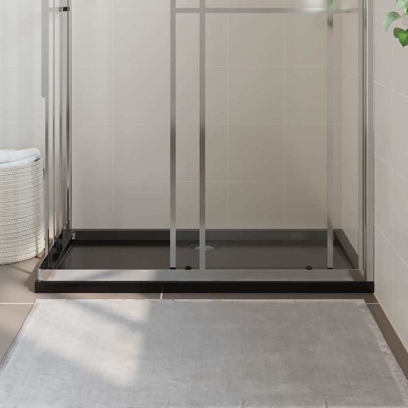 Base de douche rectangulaire en ABS Vidaxl 27,6 po x 47,2 po, Noir