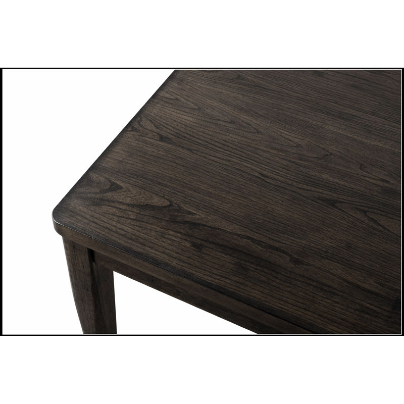Ensemble de salle à manger moderne 7 pièces avec table en bois de noyer foncé et 6 chaises d'appoint, parfait pour les expériences culinaires élégantes.