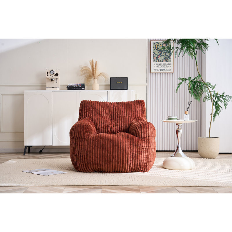 Fauteuil à billes en velours côtelé moelleux rembourré d'éponge à mémoire de forme, parfait pour le confort et la détente