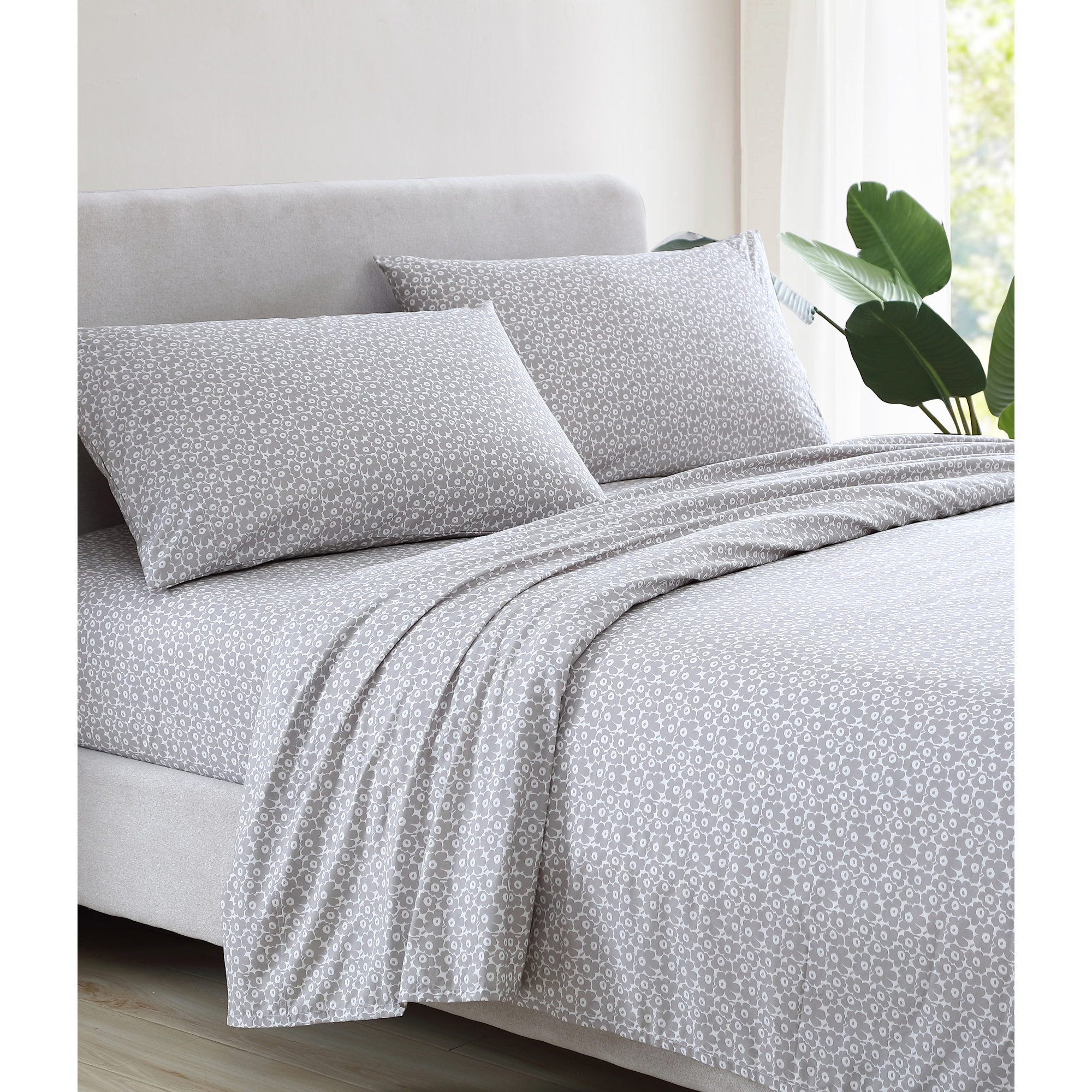 Unikko Marimekko Cotton Percale Printed Pillowcase Sets, Standard