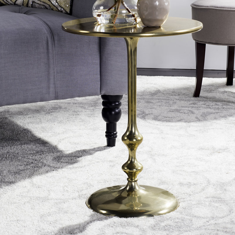 End Table, Antique Brass