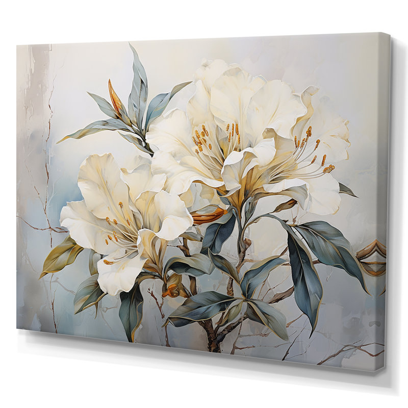 «Graceful Unembellished Rhododendron II», art mural sur toile Rhododendron, H 12 po x l 20 po x P 1 po, Toile tendue