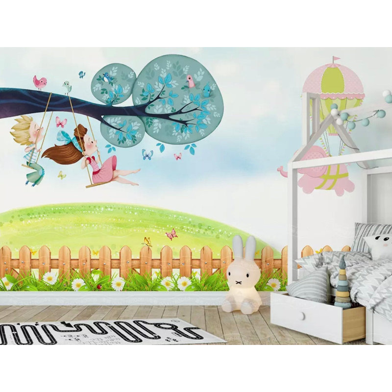 Papier peint amovible Petits animaux qui volent des éléphants, L 114 po x l 204 po