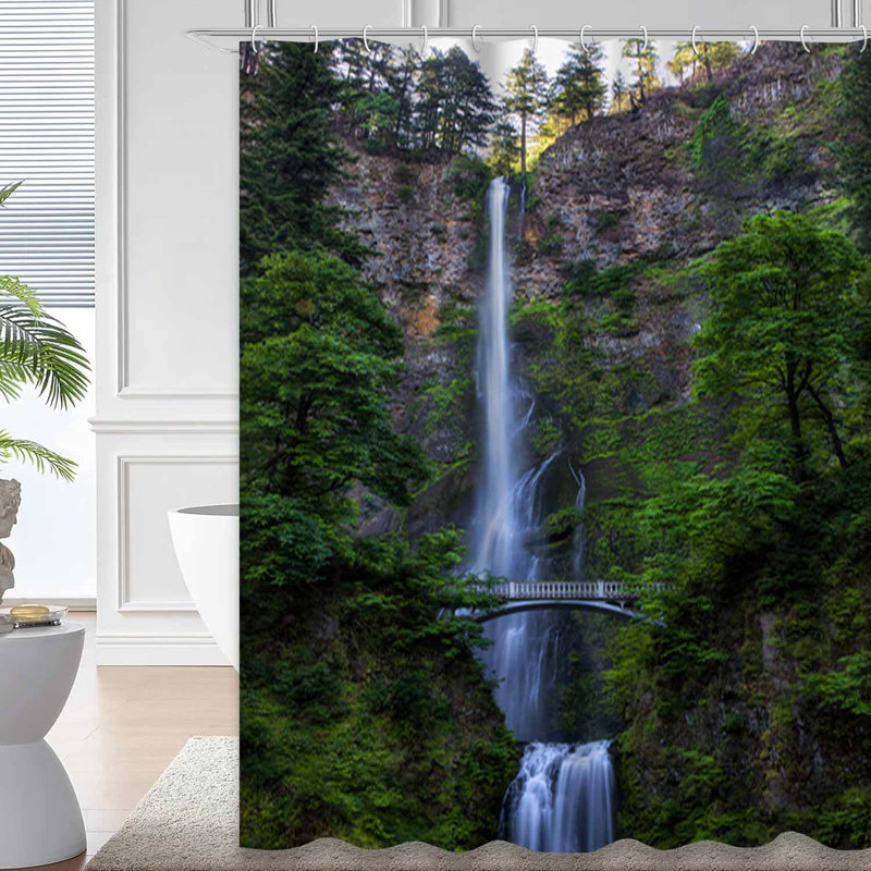 Rideau de douche Oregon Falls Bridge River, L 72 po x l 72 po