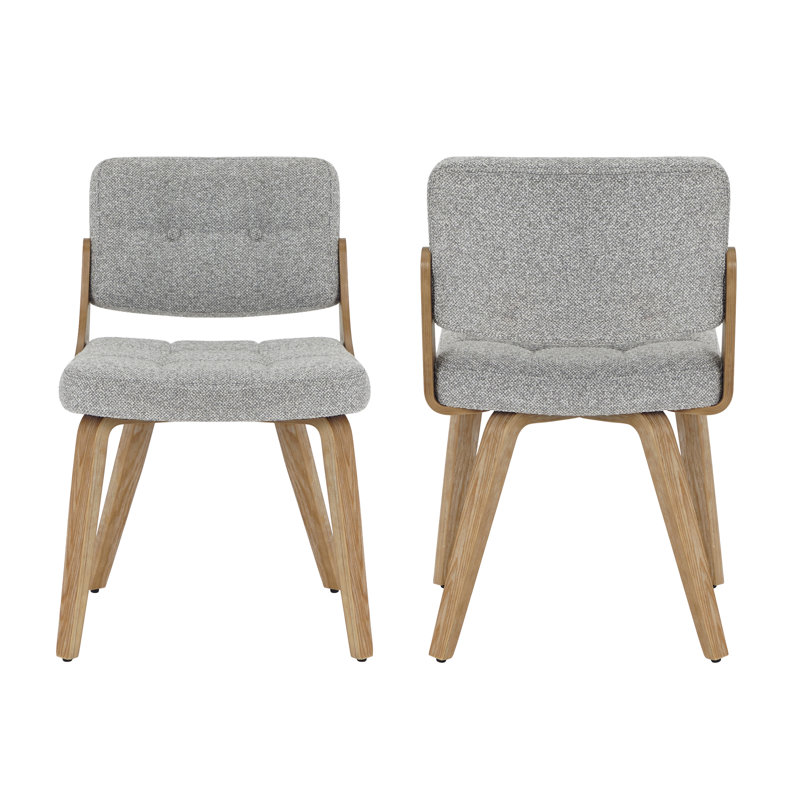 Chaise rembourrée moderne avec structure en bois, Gris
