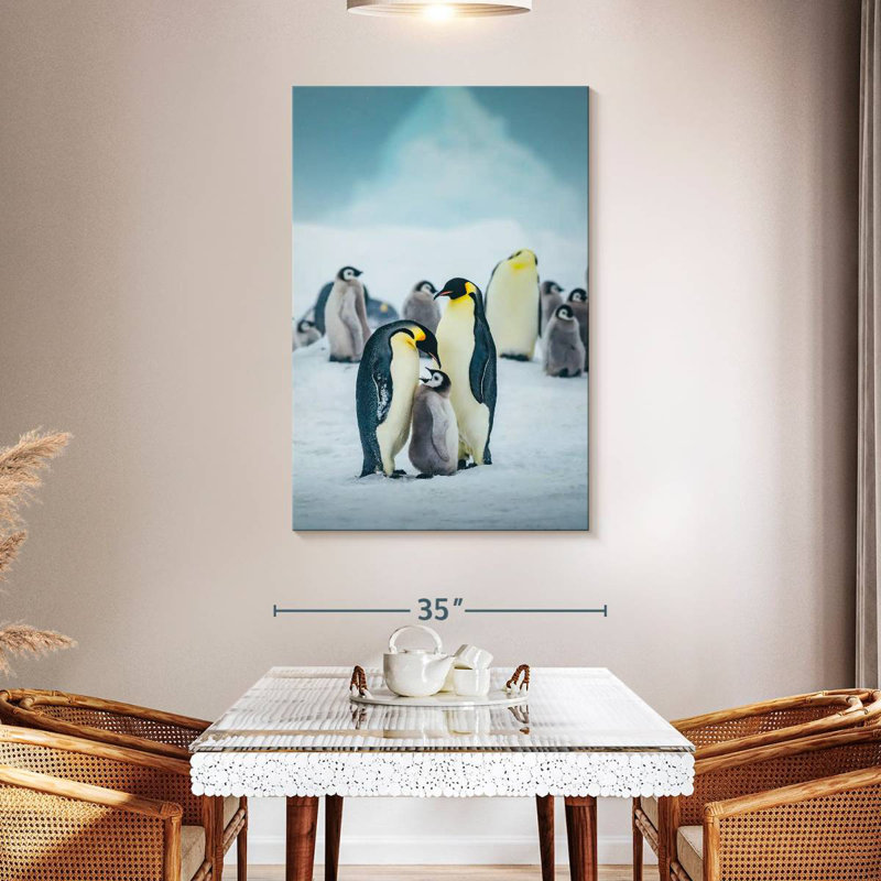 Pingouins sur glace, H 48 po x l 32 po