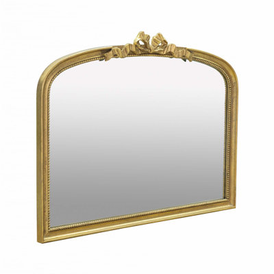 40.2" x 29.9" Baroque Style Gold Arch Mirror